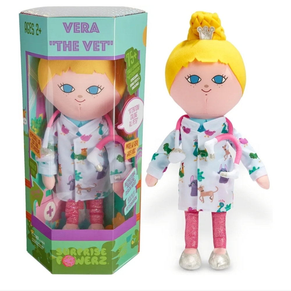 Vera The Vet Plush Doll Girls Toys, 16" Scientist Doll, Educational Play Gift